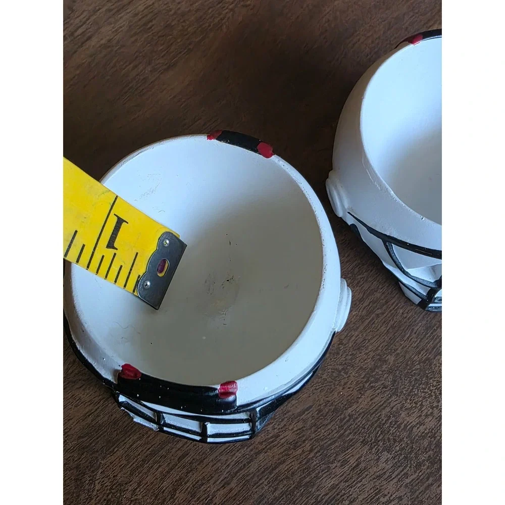 Set of 3 Miniature Football Helmet stress Bowl holder White Sports Decor Novelty